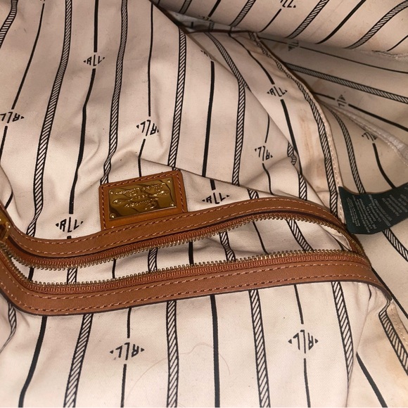 Ralph Lauren Black/Brown Equestrian Print PVC And Leather Shopper Tote - Picture 6 of 9